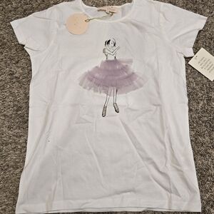 Tutu Du Monde White Tee with Purple Tutu Design
